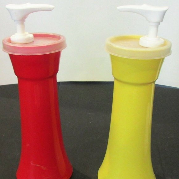 Vintage Tupperware Catsup & Mustard Dispensers Set - Picture 2 of 4